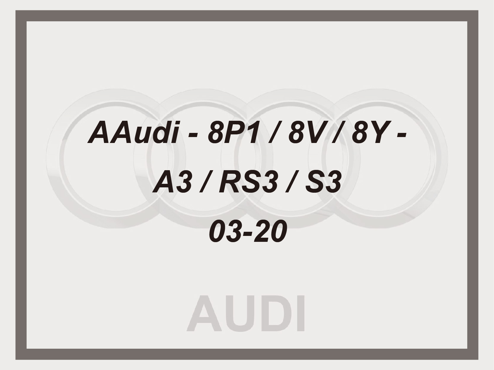 Audi - 8P1 / 8V / 8Y - A3 / RS3 / S3 - 03-20