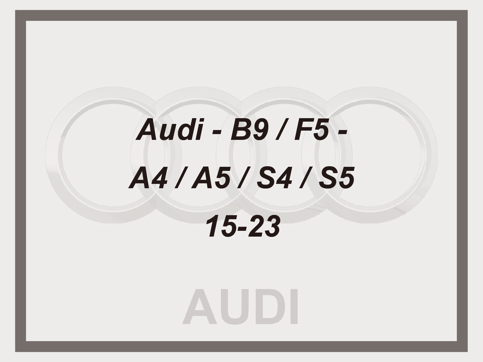 Audi - B9 / F5 - A4 / A5 / S4 / S5 - 15-23