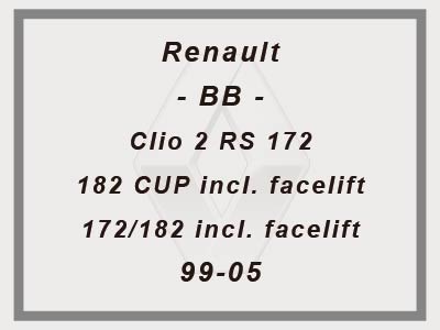 Renault - BB - Clio 2 RS 172/182 CUP incl. facelift / 172/182  incl. facelift - 99-05