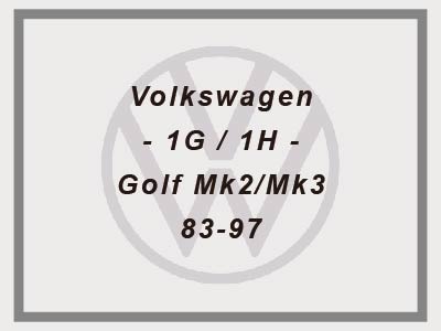 Volkswagen - 1G / 1H - Golf Mk2/Mk3 - 83-97